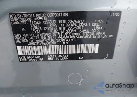 2006 Toyota Rav4 Limited z USA, uszkodzony, nr VIN JTMBD31V965002401